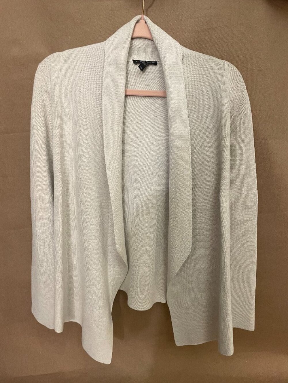 Eileen Fisher Cardigan Sz L Cream Silk Cotton Relaxed Capsule Coastal Luxe Chic